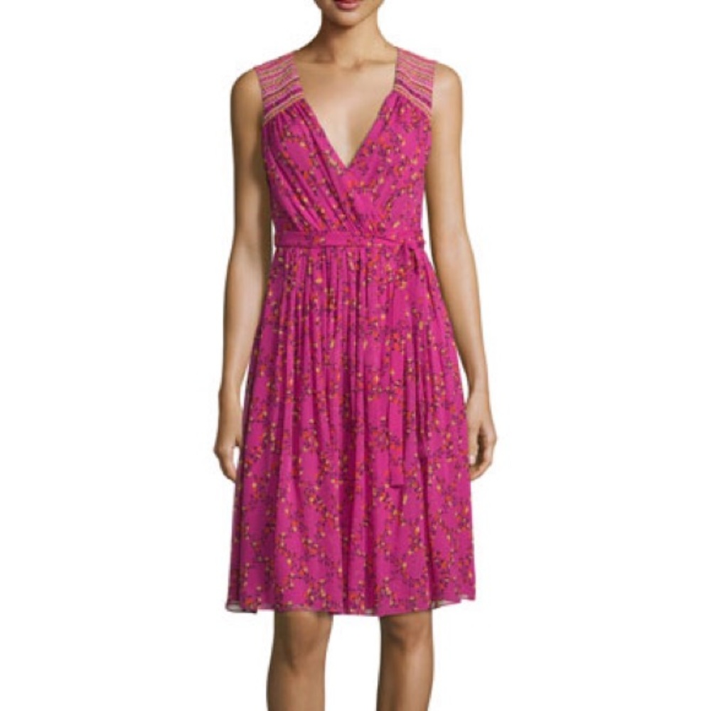 Diane Von Furstenberg Floral Silk Wrap Dress